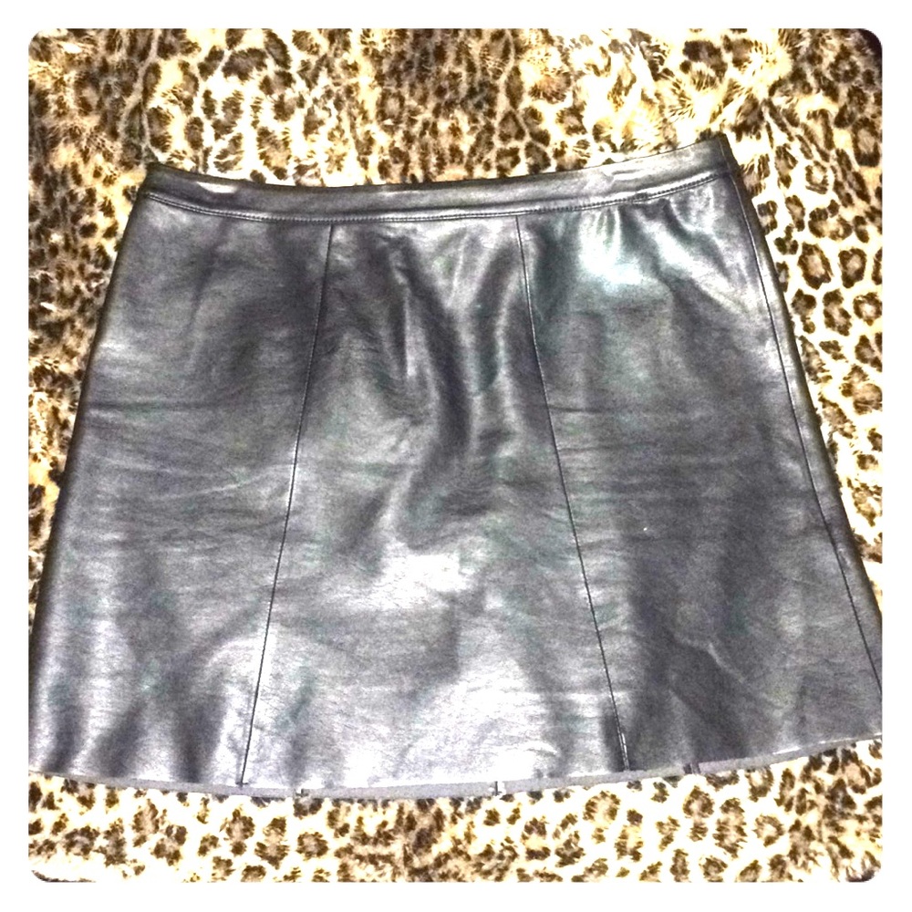 Vegan leather A-line mini